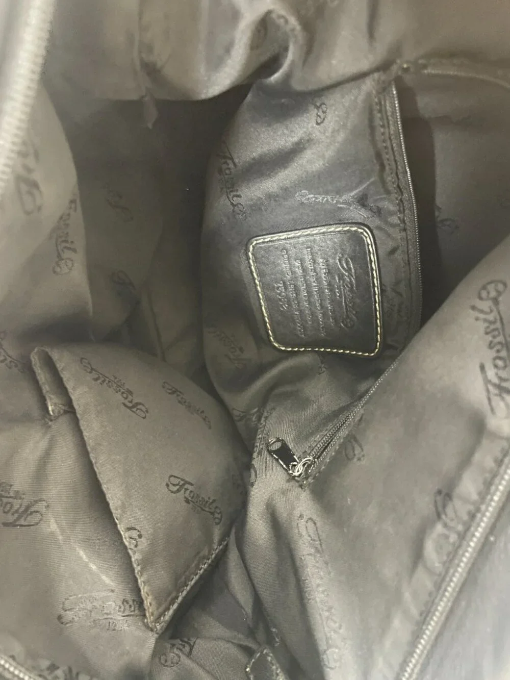 Fossil Women's Black Leather Satchel Bucket Bag Purse 11